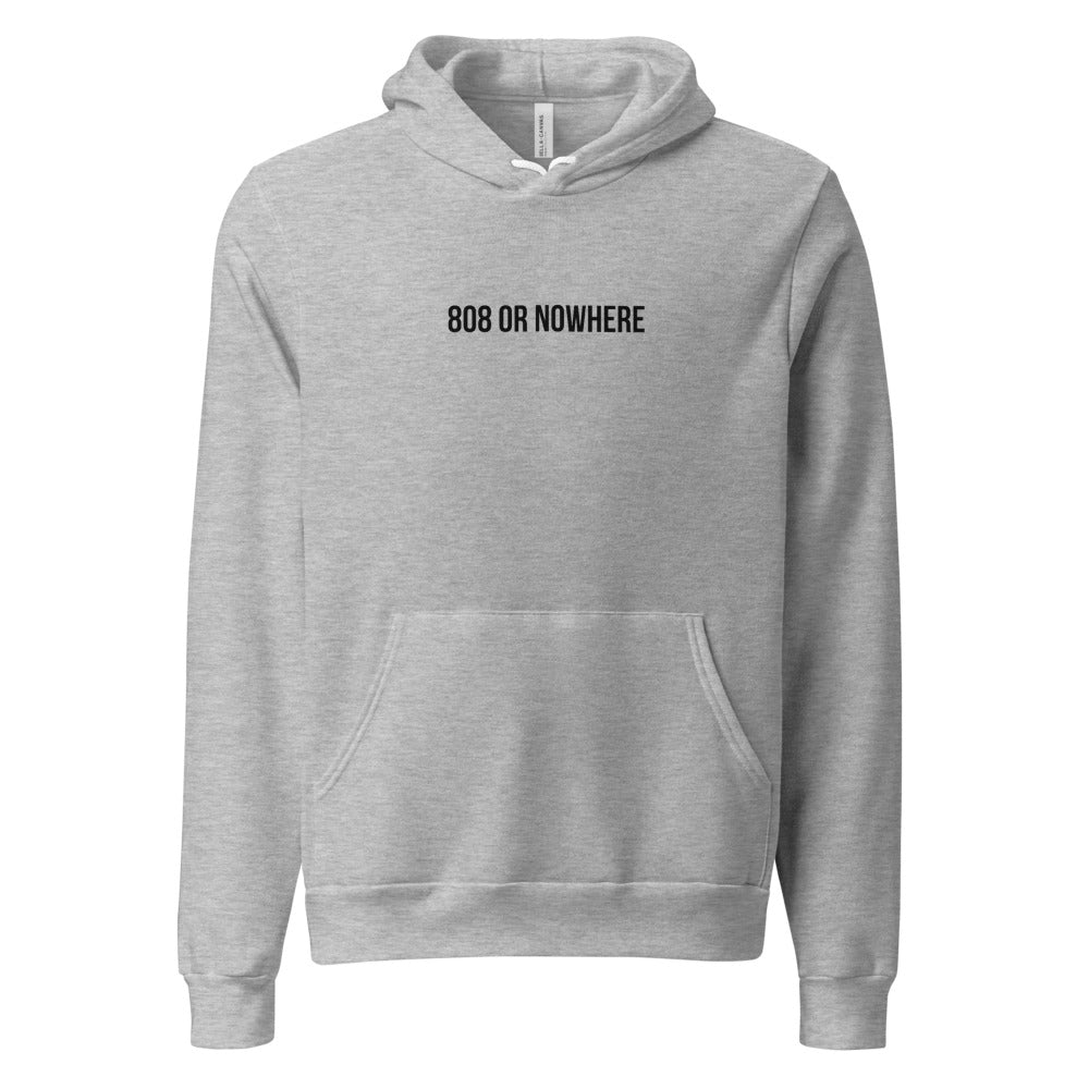 808 or Nowhere — Athletic Heather Hoodie, front view (angle 1)