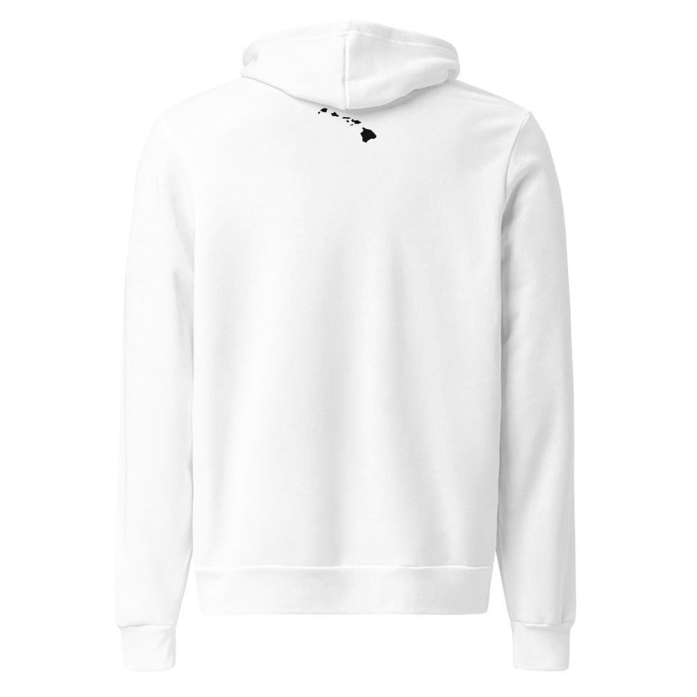 808 or Nowhere — White Hoodie, back view (angle 1)
