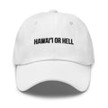 Hawaiʻi or Hell — White Cap, embroidery front large view (angle 1)